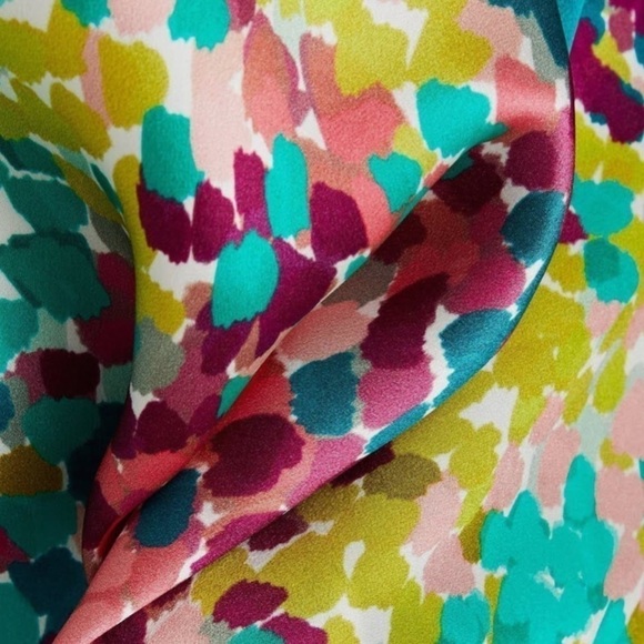 Nicholas NWT 100% Silk Satin Simie Gathered Confetti Multicolor Mini Dress 2, XS - Picture 7 of 15